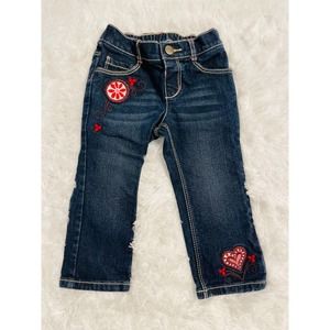 Gymboree Alpine Sweetie Christmas Embroidered Denim Pants - Girls -